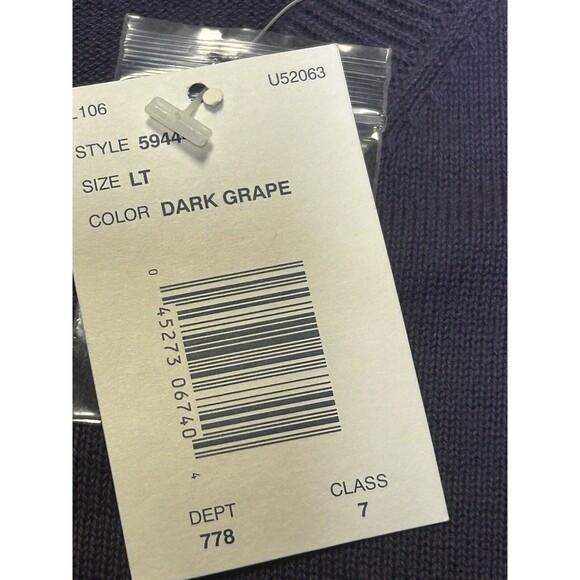 Field Gear V-Neck Sweater Purple LT  w/Chest‎ Stripe Long Sleeve Pullover - Picture 4 of 7